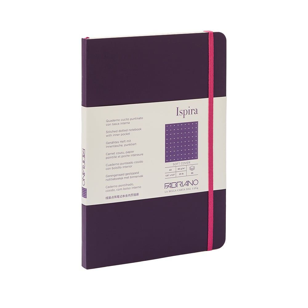 Fabriano Notebook Ispira, A5, dotted, sewn, soft cover, 96 sheets, purple