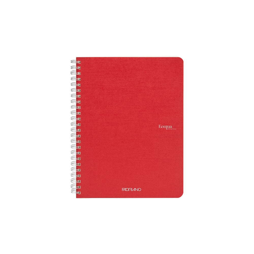 Fabriano Ecoqua notebook, A5, card cover, spiral, 70 sheets, raspberry