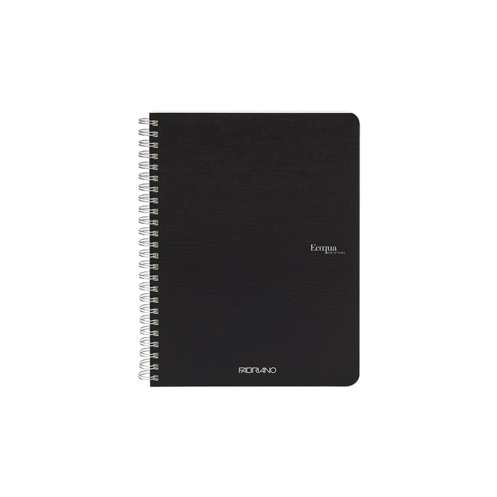 Fabriano Notebook Ecoqua, A5, cardboard cover, spiral, 70 sheets, black