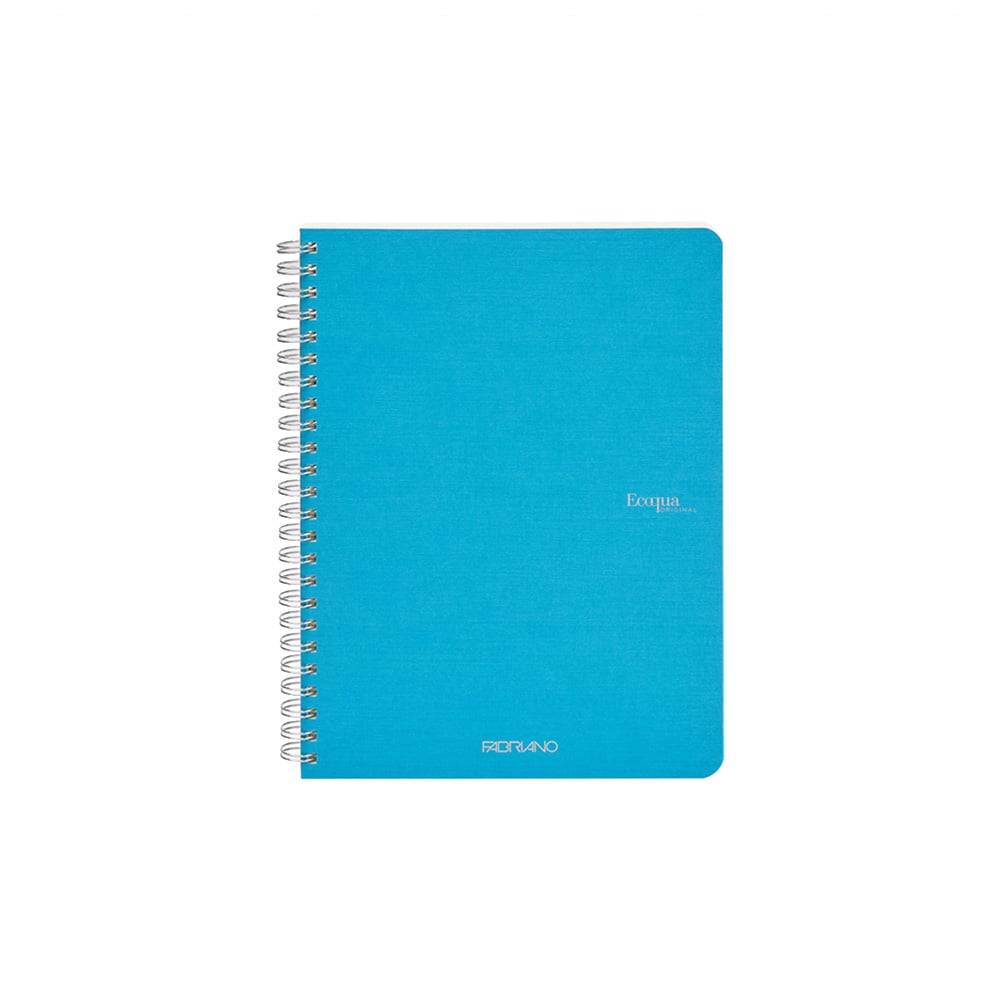 Fabriano Notebook Ecoqua, A4, cardboard cover, spiral, 70 sheets, blue