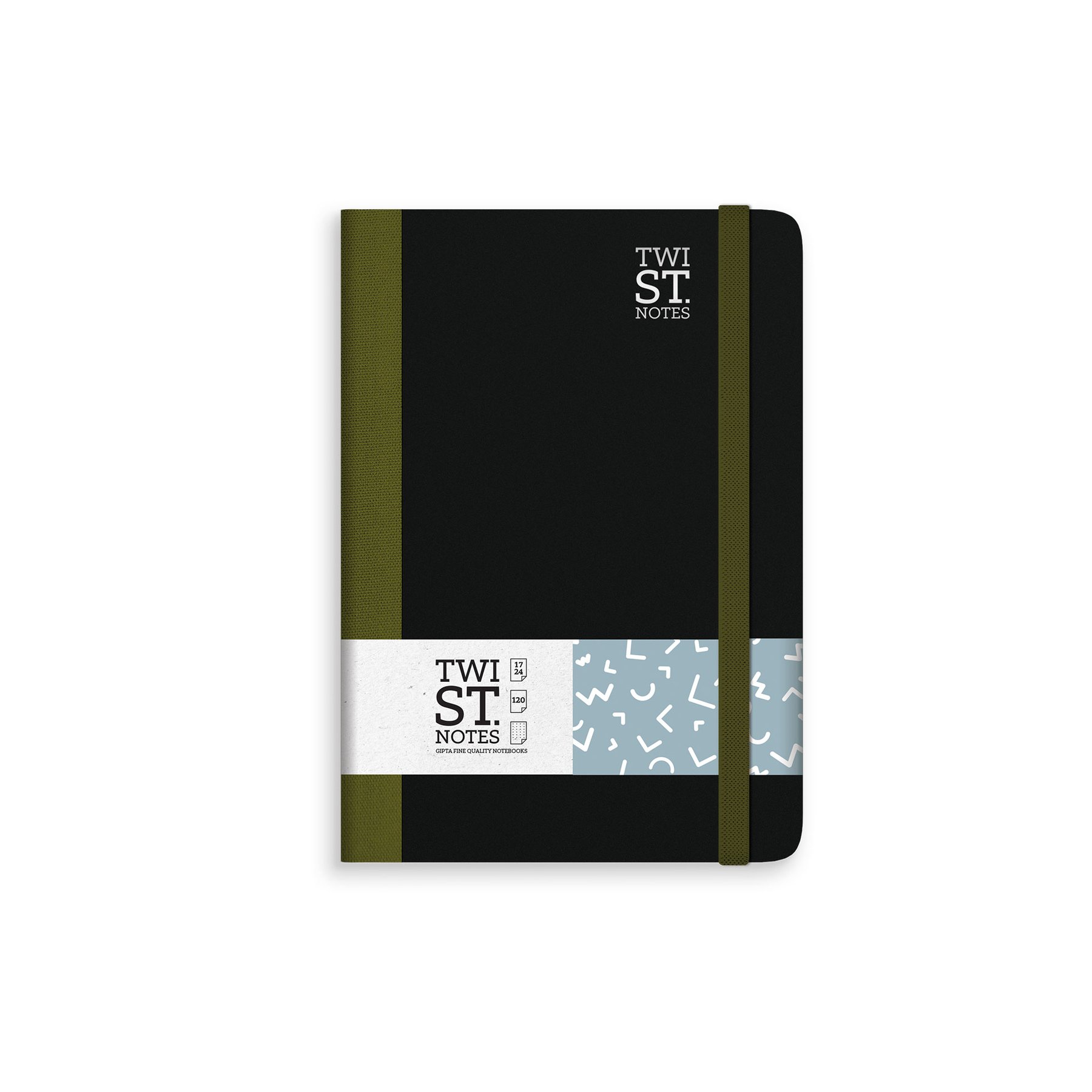 Gipta Notebook Twist, 17 x 24 cm, dot grid, cream paper, hard cover with elastic, 120 sheets