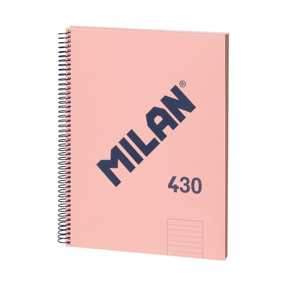 Milan Notebook 1918, A4, wide ruled, hard cover, spiral bound, 80 sheets, pink