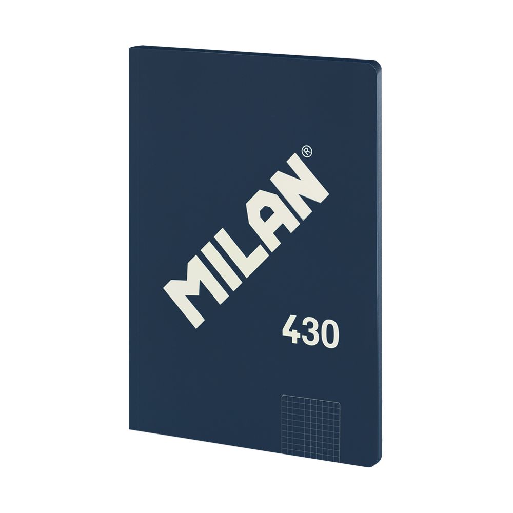 Milan Notebook 1918, A4, small squares, cardboard cover, 48 sheets, dark blue