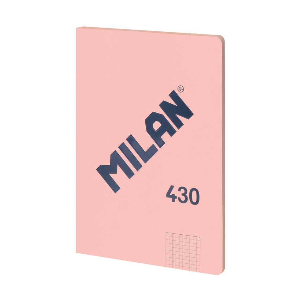 Milan Notebook 1918, A4, small squares, cardboard cover, 48 sheets, pink