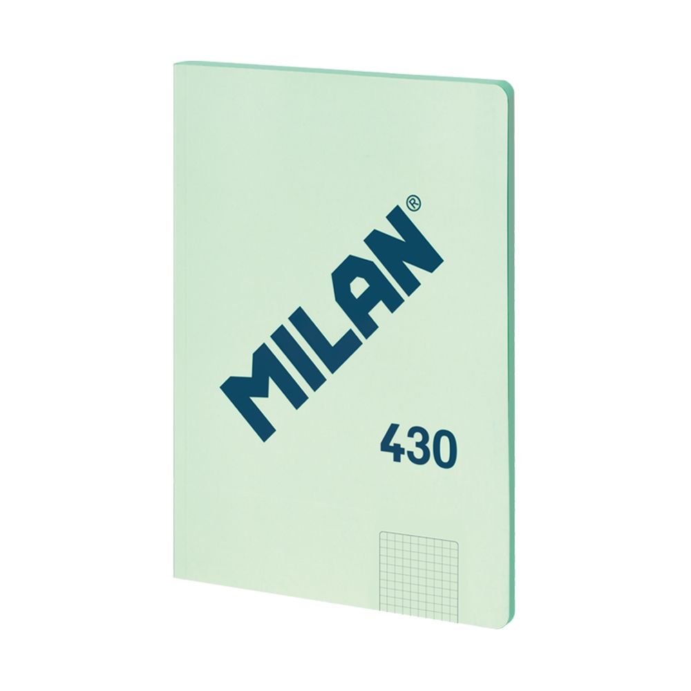 Milan Notebook 1918, A4, small squares, cardboard cover, 48 sheets, green