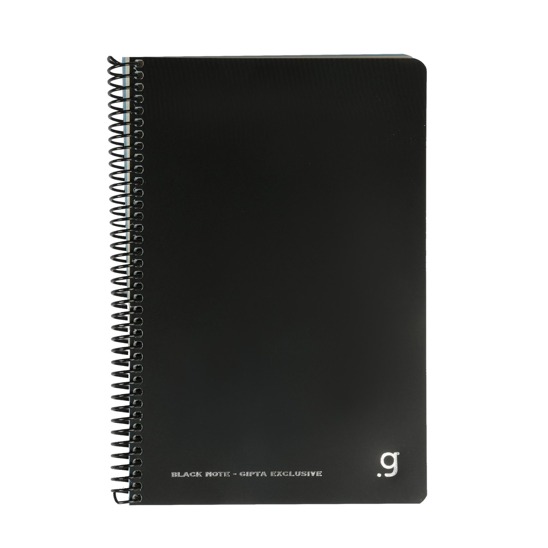 Gipta Notebook Black, cream paper, ruled, PP cover, spiral-bound, 17 x 24 cm, 80 sheets