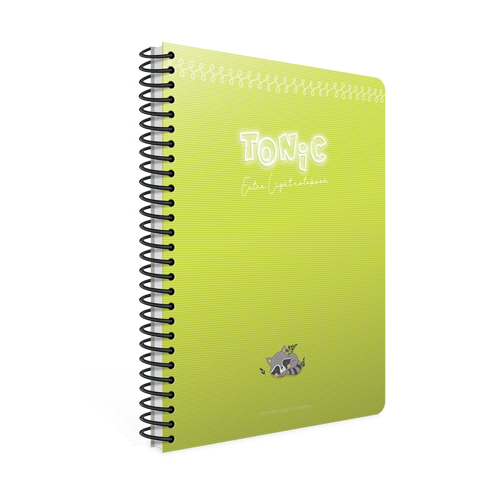 Gipta Notebook Tonik, A4, white paper, small squares, cardboard cover, spiral, 80 sheets