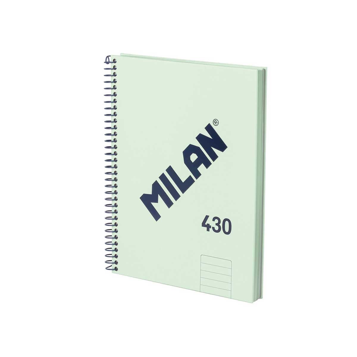Milan Notebook 1918, A5, wide ruled, hardcover, spiral, 80 sheets, green