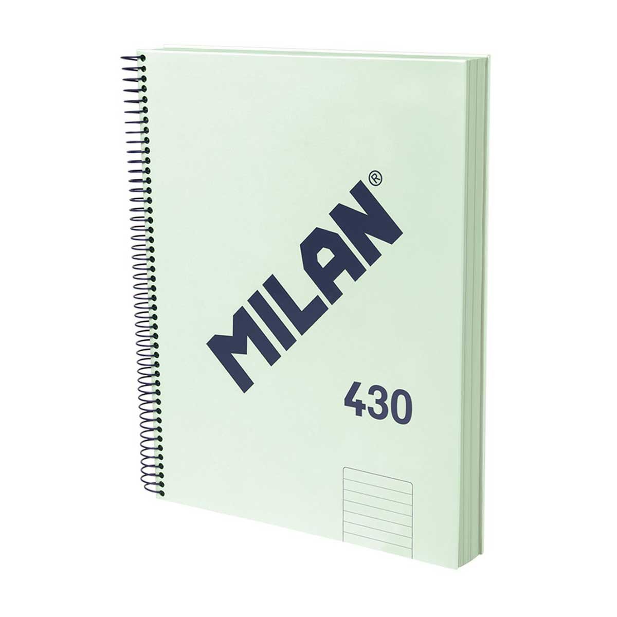 Milan Notebook 1918, A4, wide ruled, hardcover, spiral, 120 sheets, green