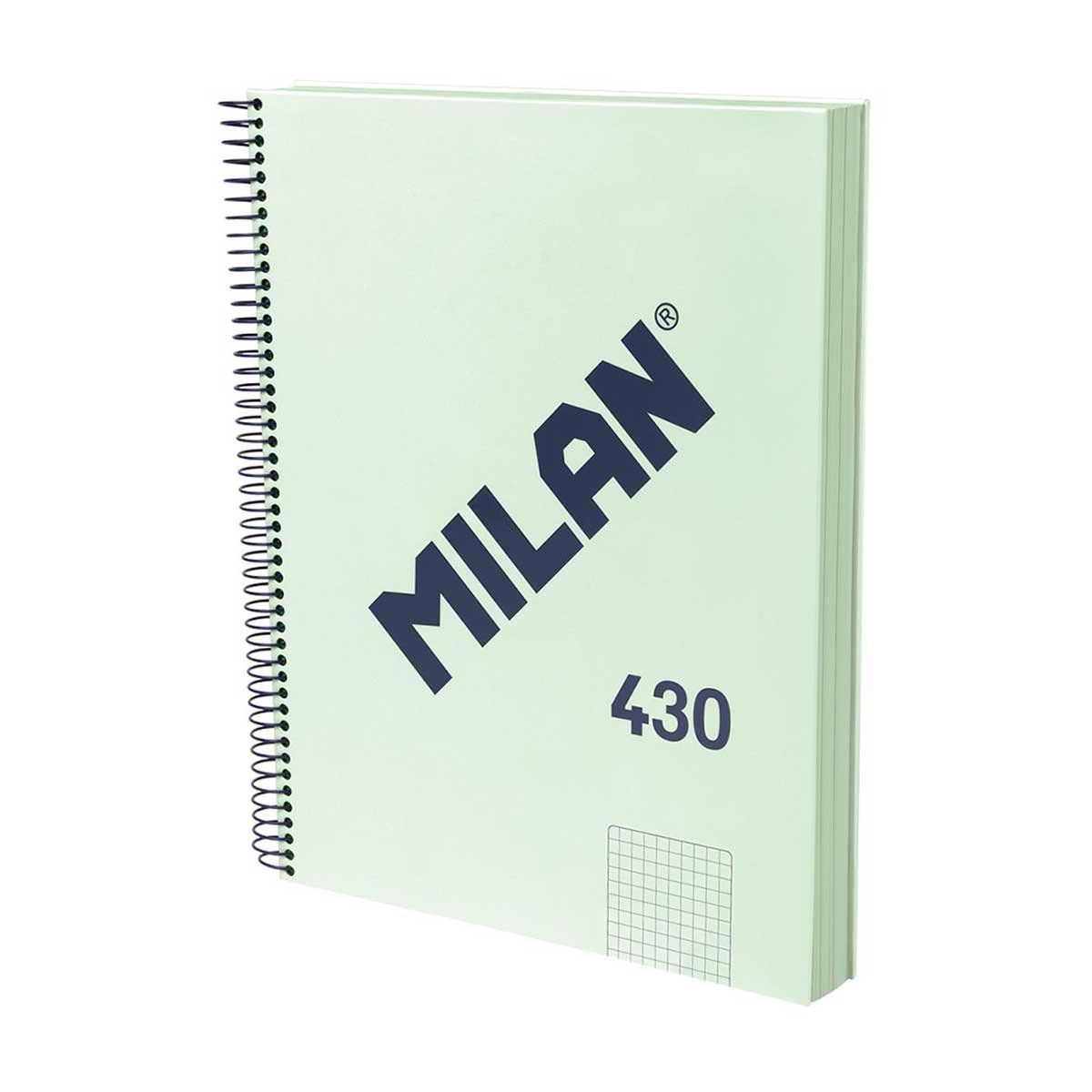 Milan Notebook 1918, A4, small squares, hardcover, spiral, 120 sheets, green