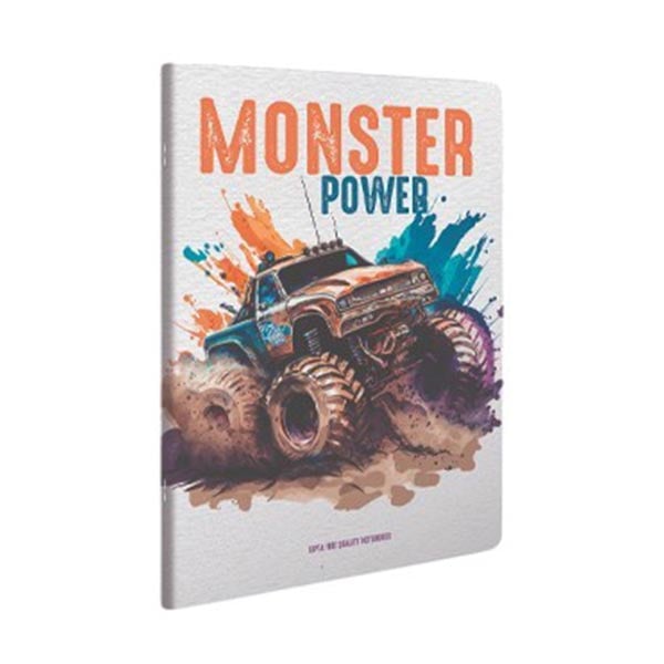 Gipta Notebook Monster, A4, white paper, ruled, cardboard cover, 60 sheets