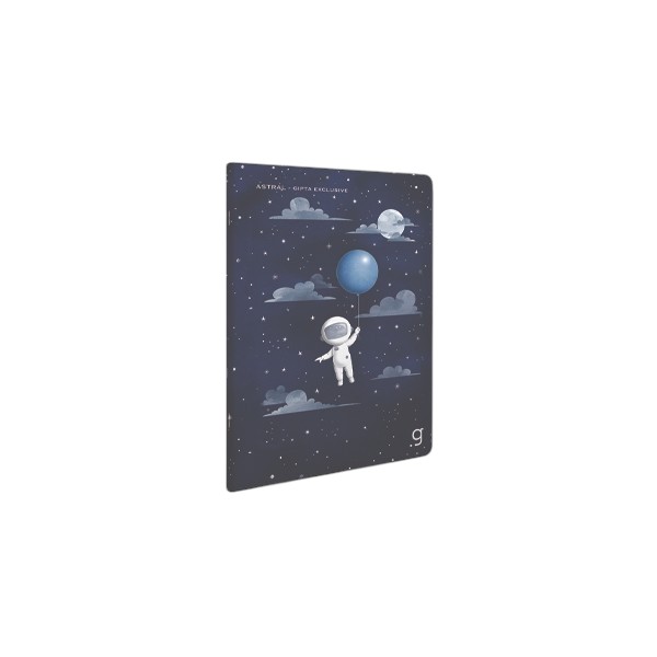 Gipta Notebook Astral, 13 x 21 cm, white paper, wide ruled, cardboard cover, 60 sheets