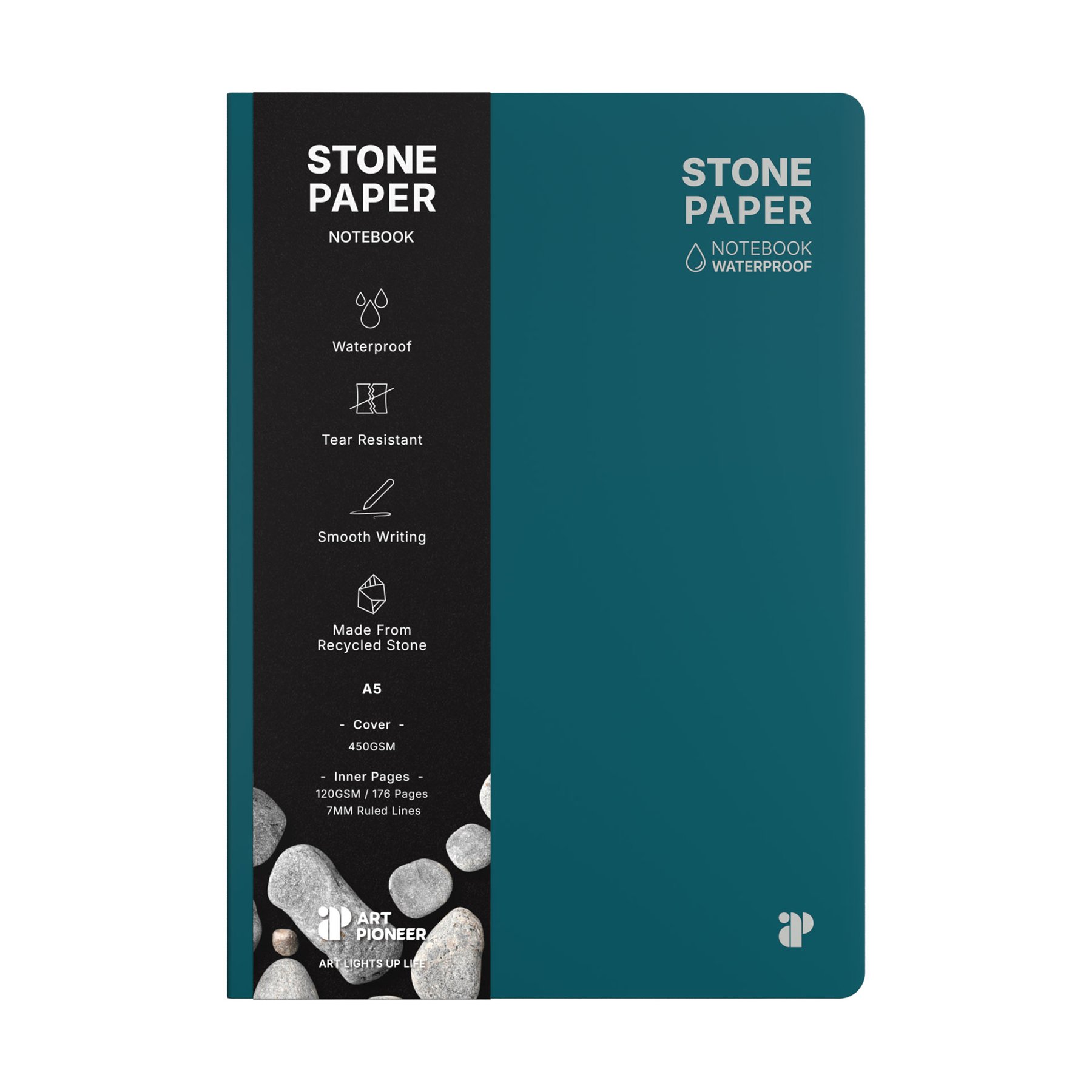 Art Pioneer Notebook Stone Paper, A5, hardcover, 88 sheets, dark blue