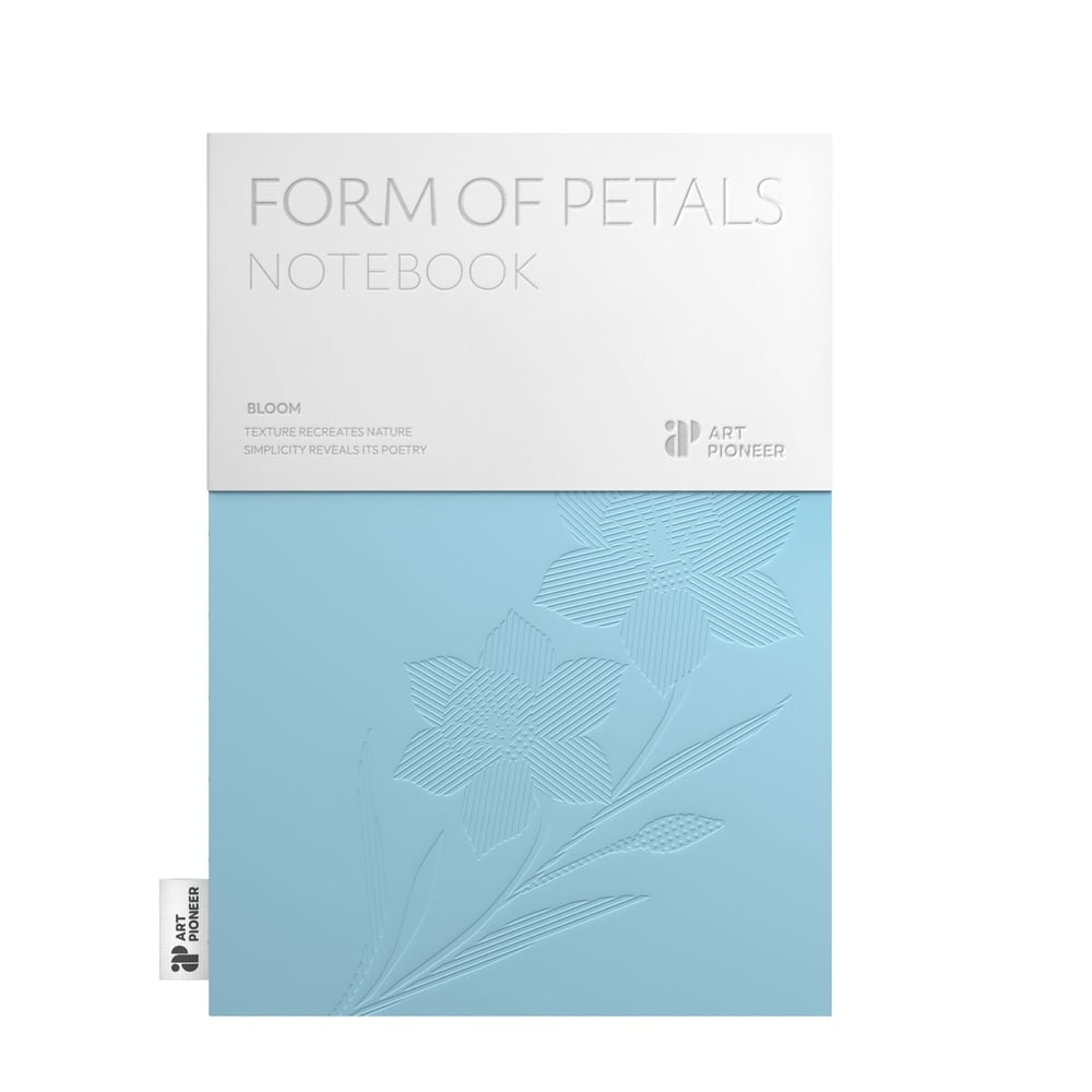 Art Pioneer Тетрадка Floral Exposed Spine, A5, твърда корица, 96 листа, морскосиня