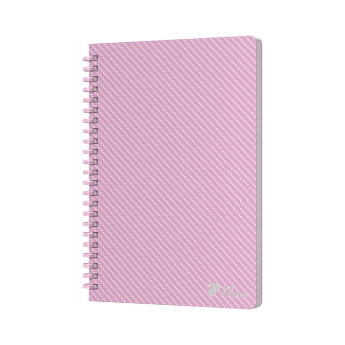 Art Pioneer Тетрадка College, A5, жълт офсет, със спирала, 80 листа, розова