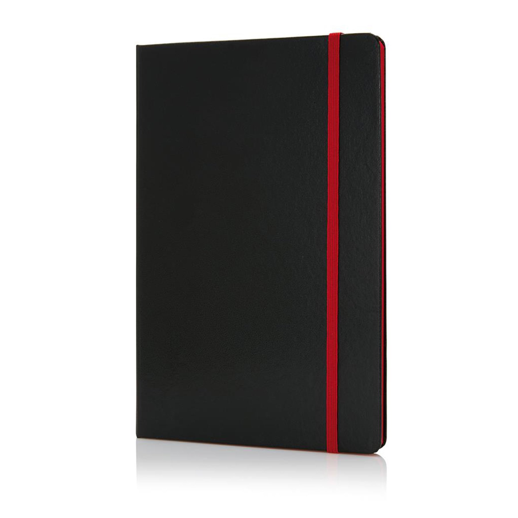 XD Notebook Deluxe, A5, 80 sheets, offset paper, with red elastic, black