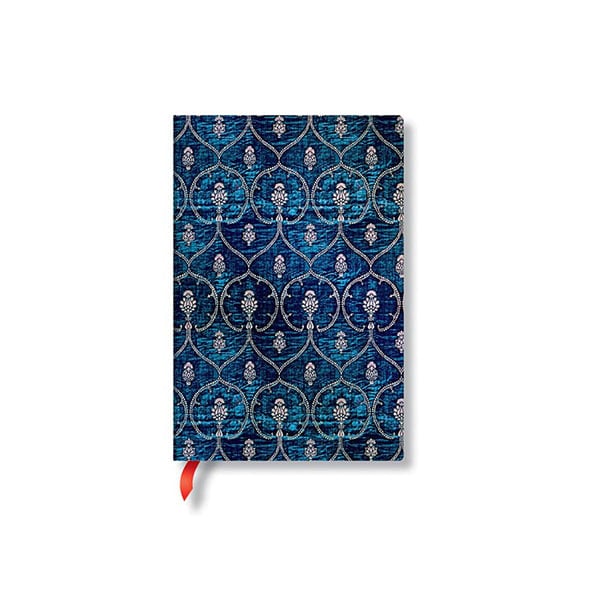 Paperblanks Notebook Blue Velvet, Mini, wide lines, soft cover, 104 sheets