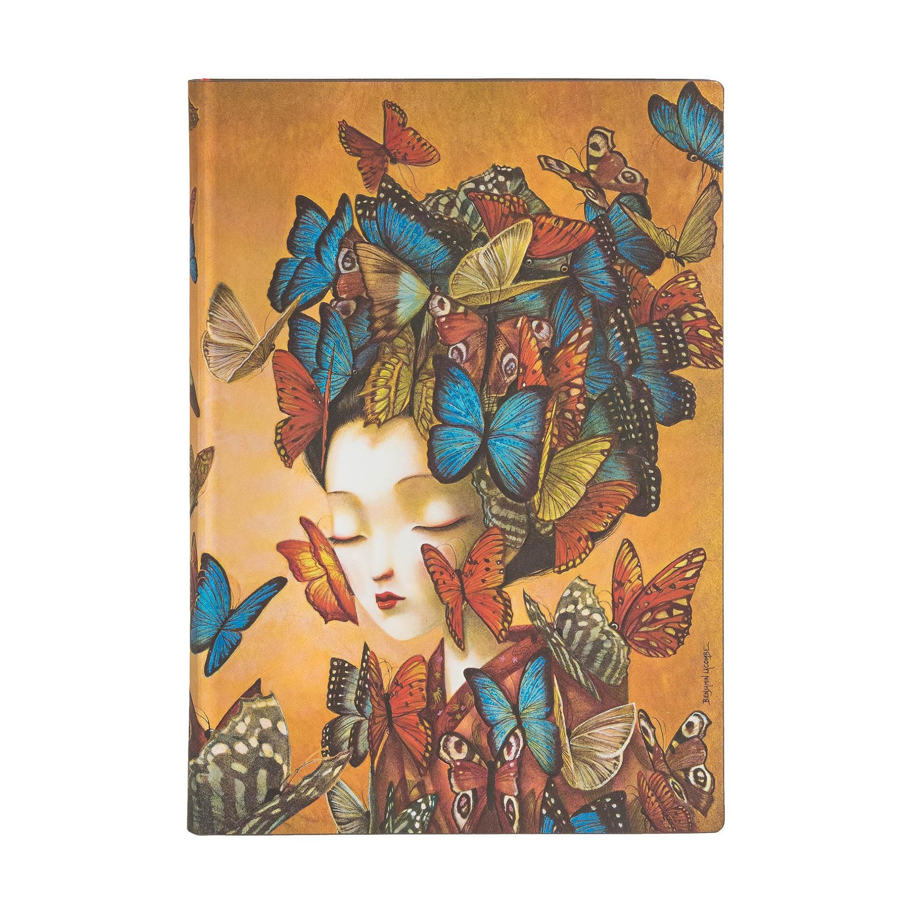 Paperblanks Notebook Madame Butterfly, Midi, wide ruled, soft cover, 88 sheets
