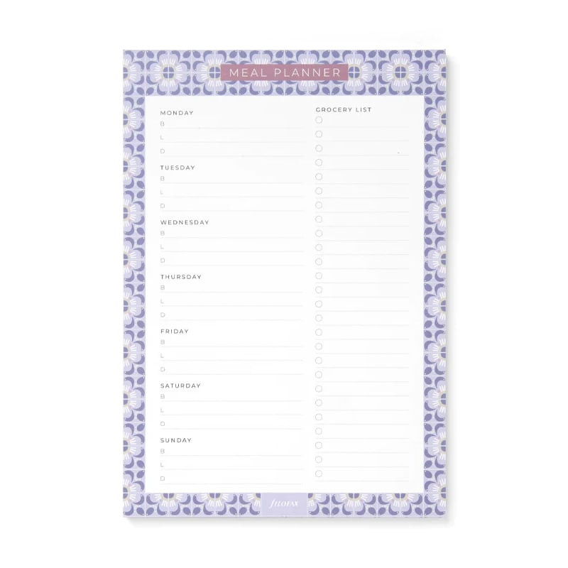 Filofax Planner Pad Mediterranean, meal planner, with magnet