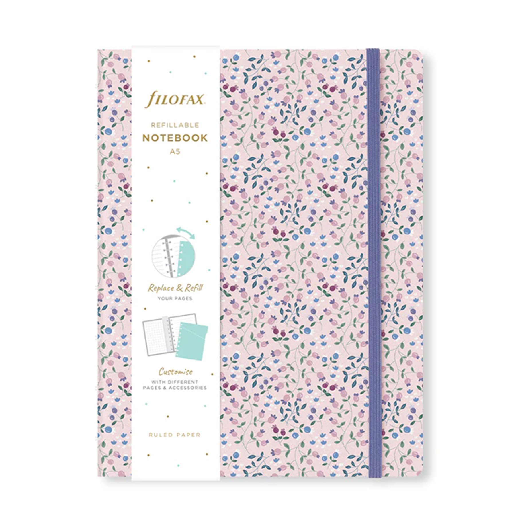 Filofax Notebook Meadow, A5, pink