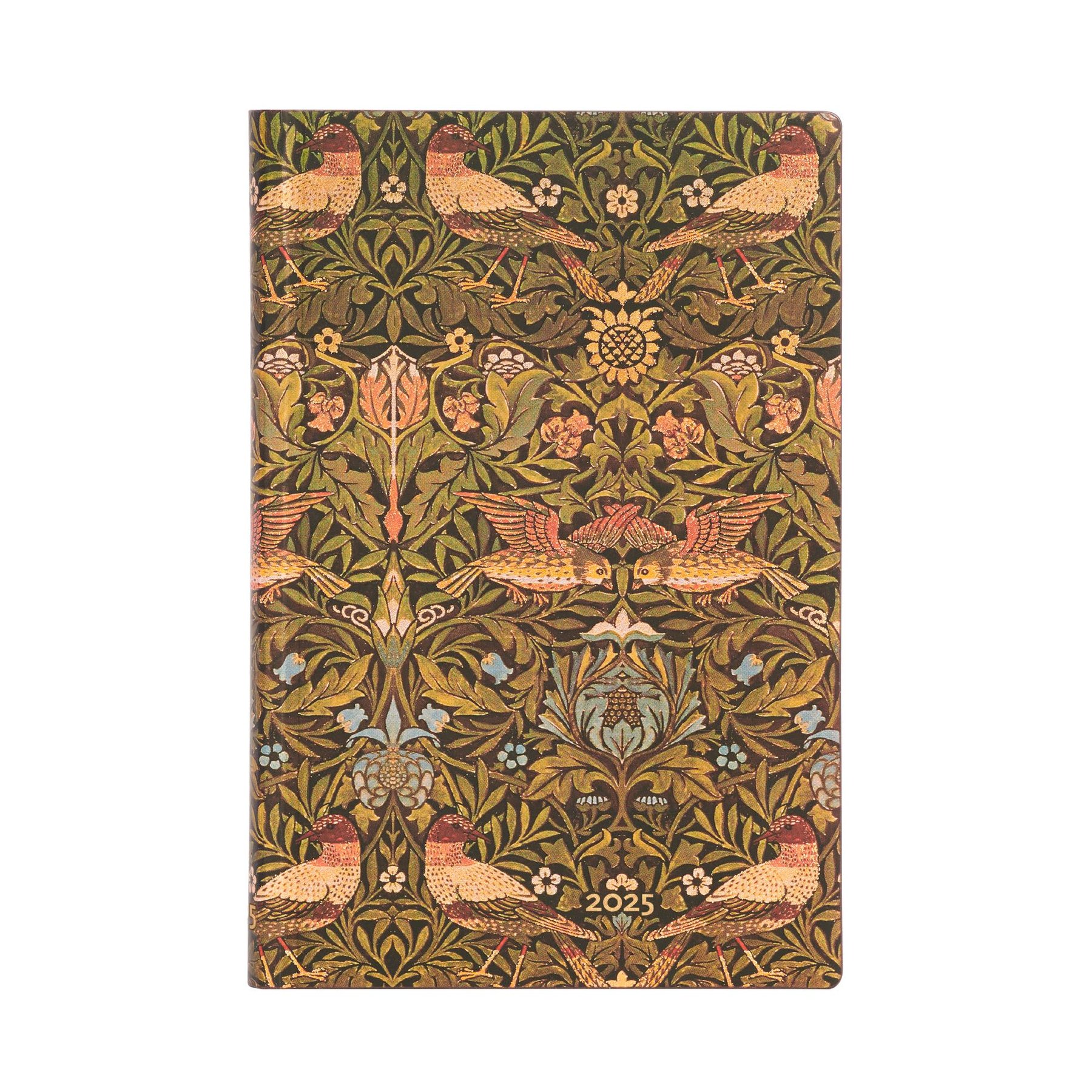 Paperblanks Planner Morris Birds, Mini, horizontal, soft cover, 88 sheets, for 2025