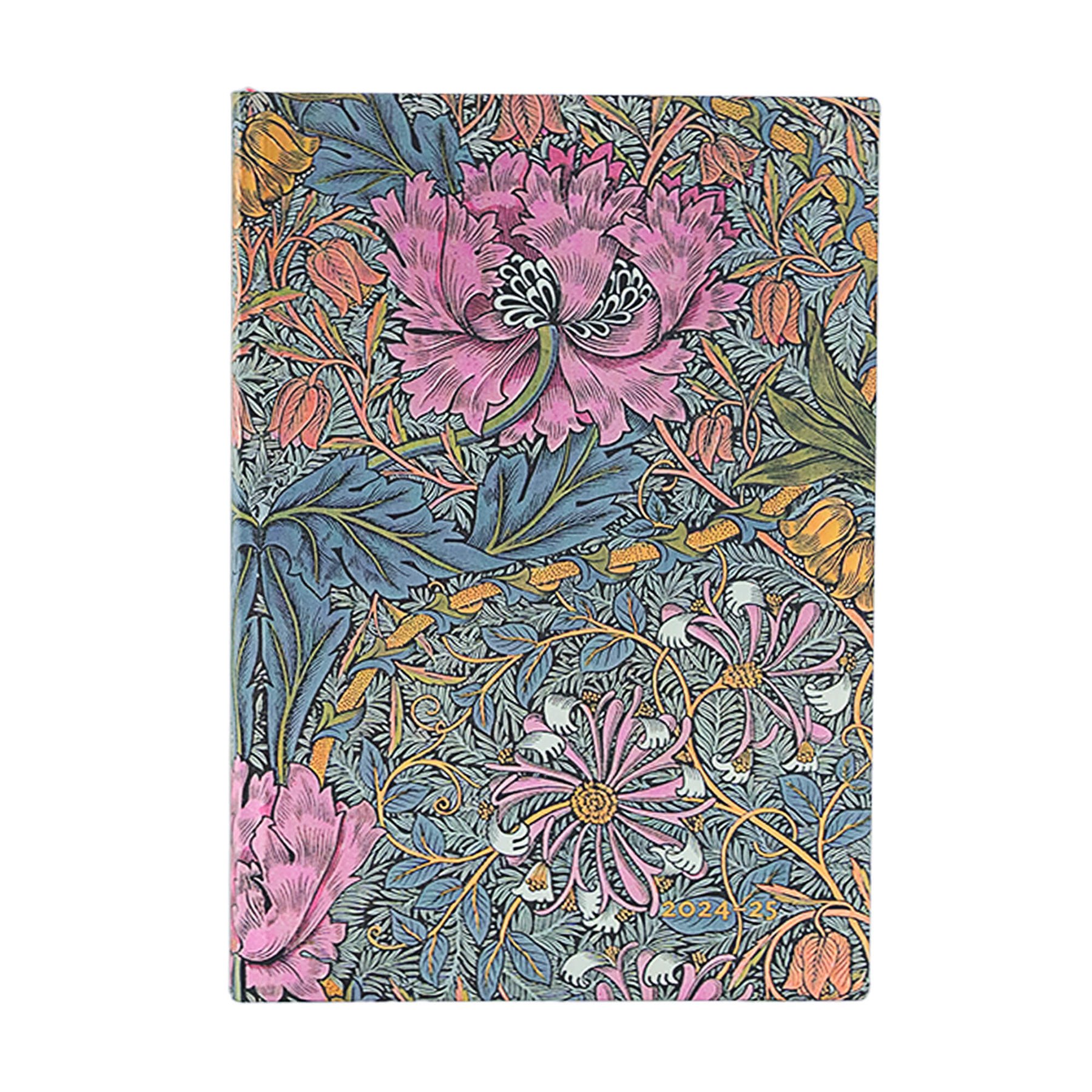 Paperblanks Planner Morris Pink, Midi, horizontal, soft cover, 112 sheets, for 2024-2025