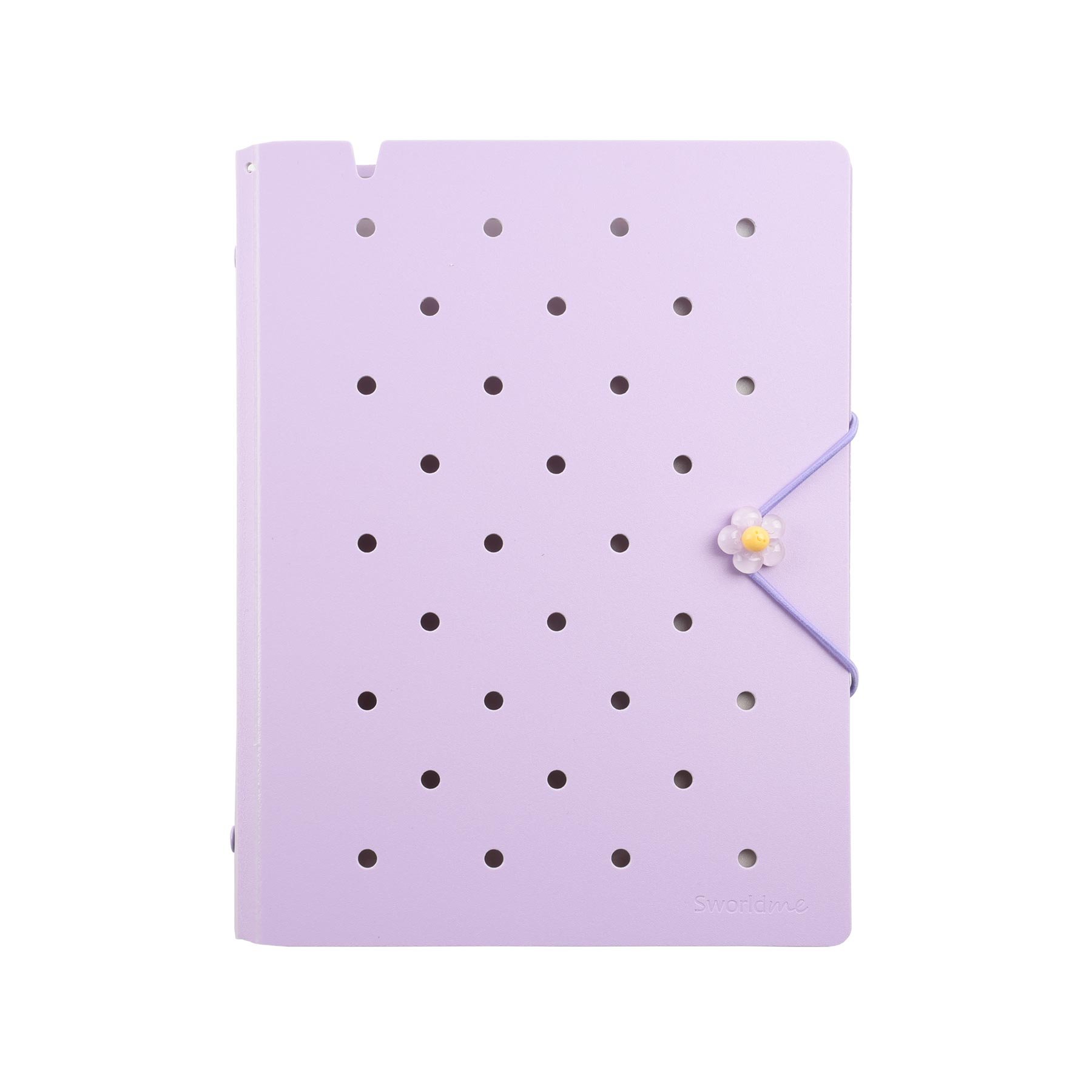 Sworld Notebook ME, A5, with 6 rings, elastic, white sheets, 40 sheets, purple