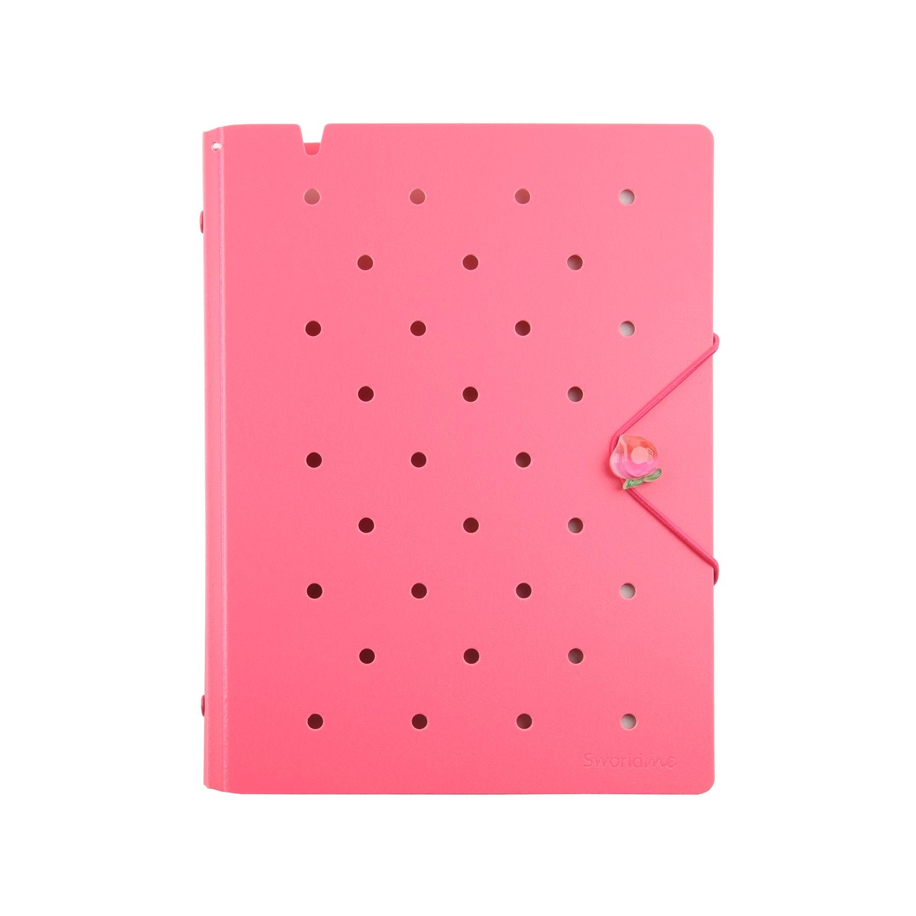 Sworld Notebook ME, A5, with 6 rings, elastic, white sheets, 40 sheets, red