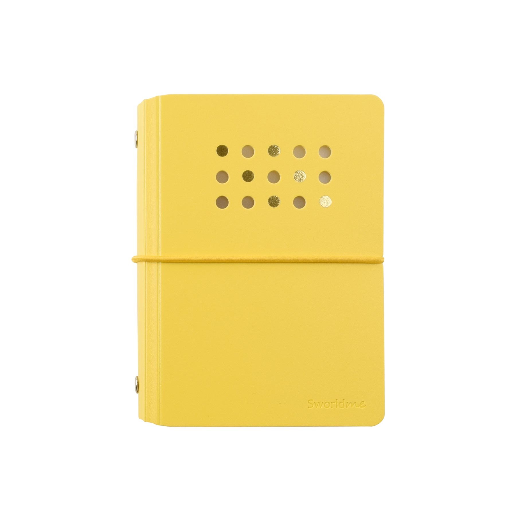 Sworld Notebook ME, A6, with 6 rings, elastic, white sheets, 40 sheets, yellow
