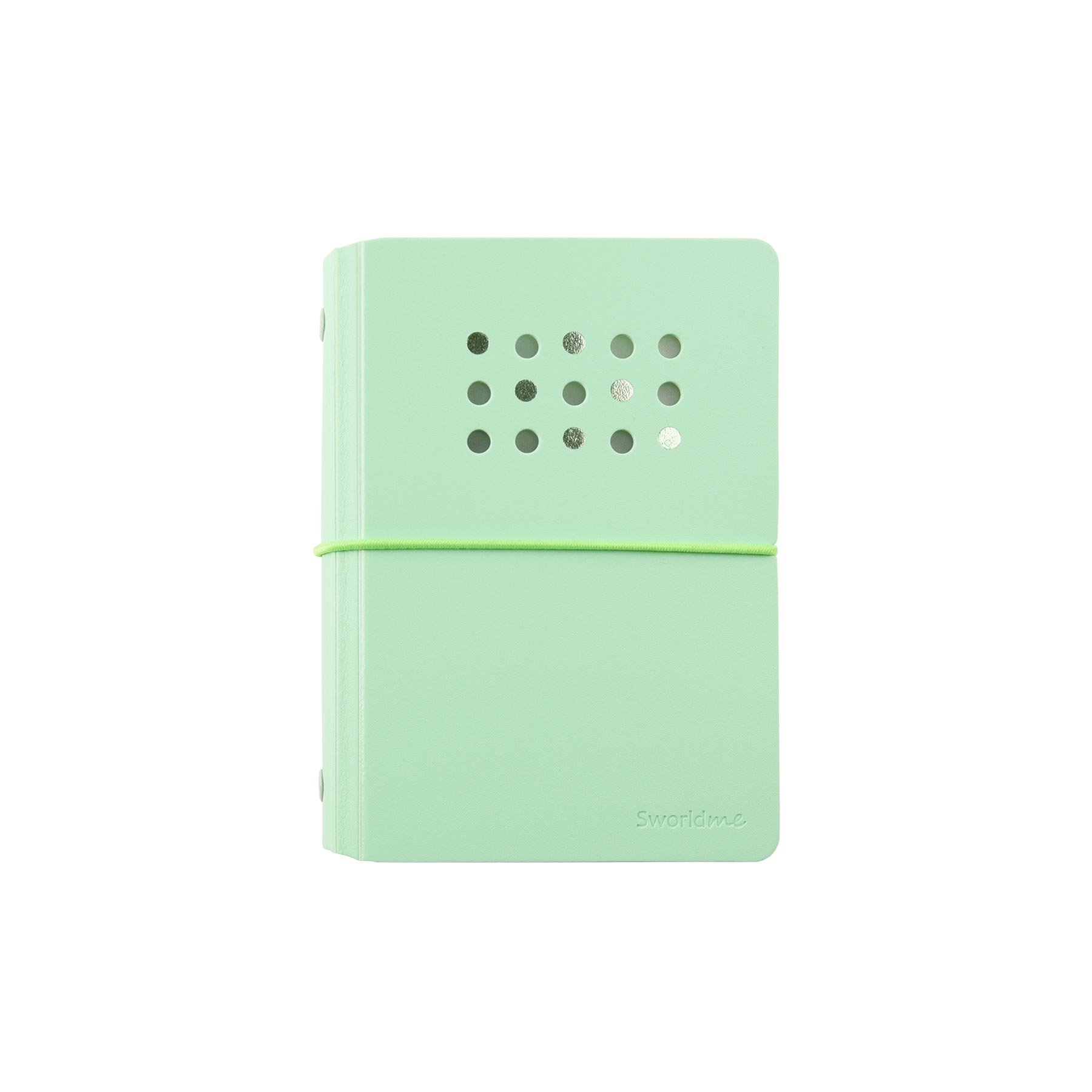 Sworld Notebook ME, A7, 6 rings, elastic, white sheets, 40 sheets, green