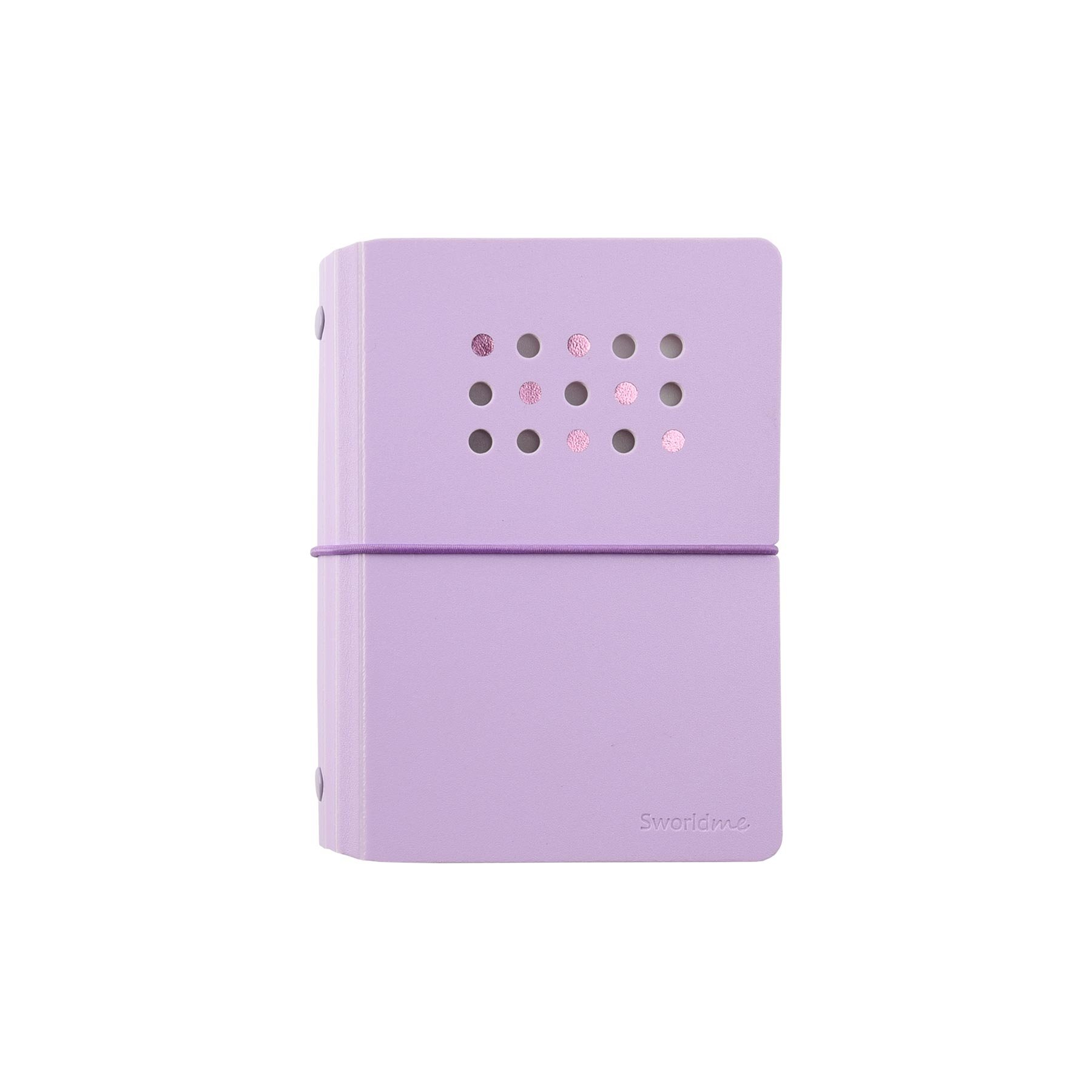 Sworld Notebook ME, A7, with 6 rings, elastic, white sheets, 40 sheets, purple
