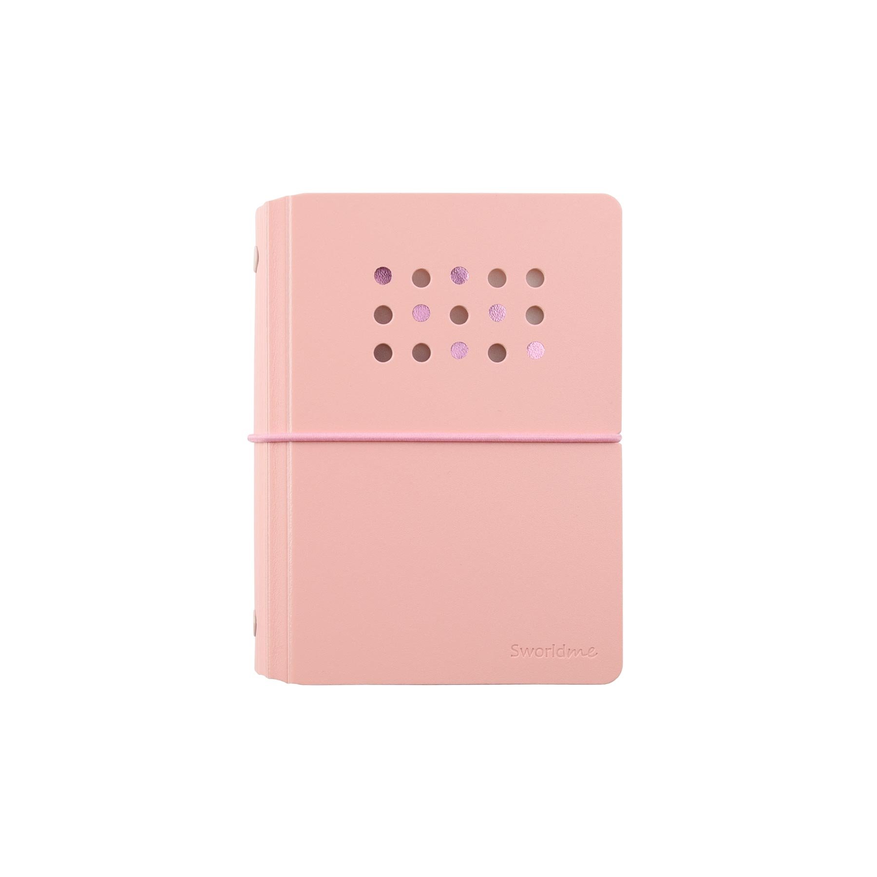 Sworld Notebook ME, A7, with 6 rings, elastic, white sheets, 40 sheets, pink