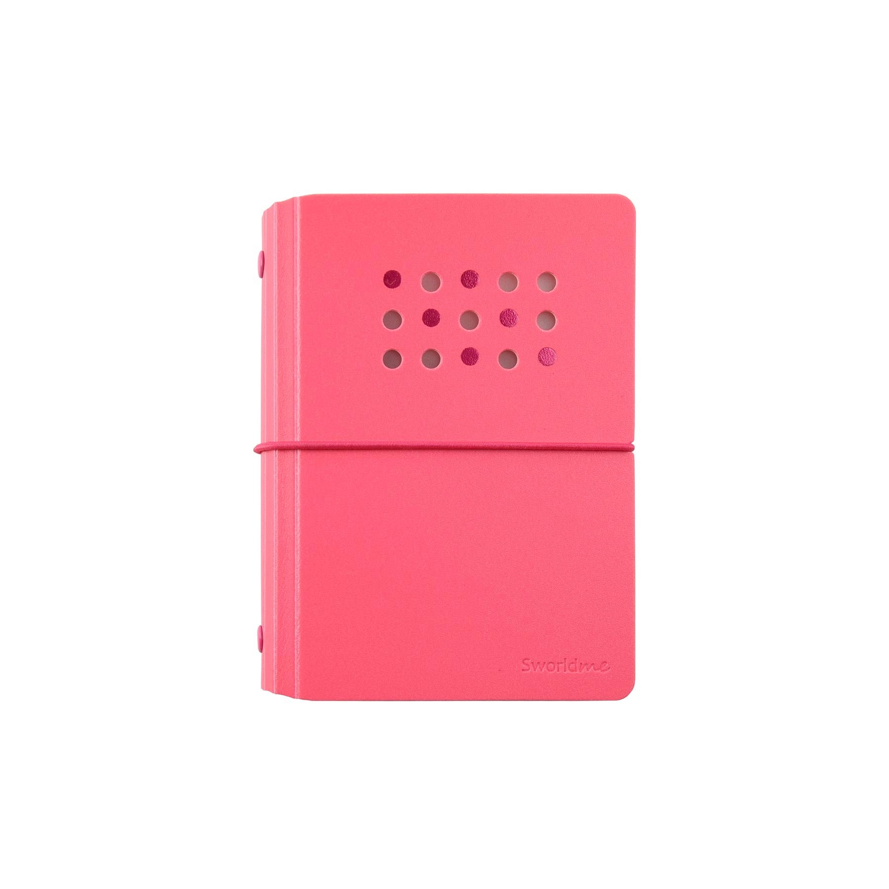 Sworld Notebook ME, A7, with 6 Rings, Elastic, White Sheets, 40 Sheets, Red