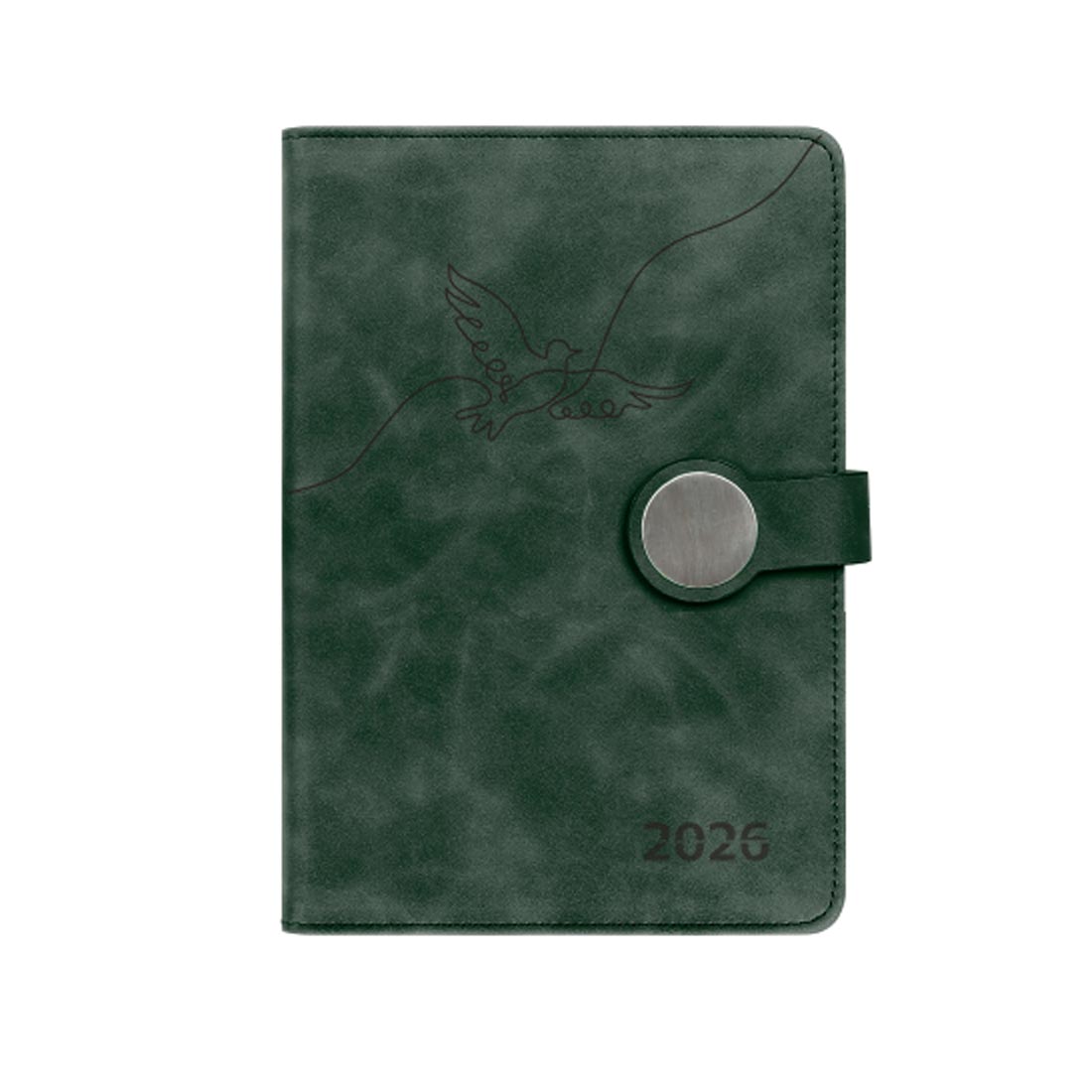 Planner Simple Life, A5, dated, with magnetic closure, green