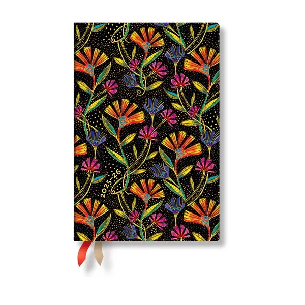 Paperblanks Planner Wild Flowers, Mini, horizontal, hard cover, 104 sheets, 2025–2026