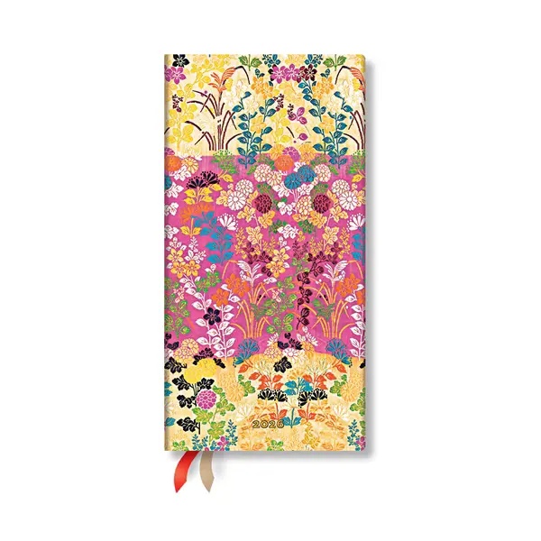 Paperblanks Planner Kara-Ori Pink, Slim, horizontal, hard cover, 80 sheets, for 2026