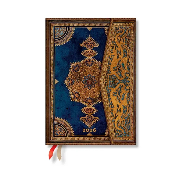 Paperblanks Planner Safavid Indigo, Midi, Verso, hardcover, 80 sheets, for 2026