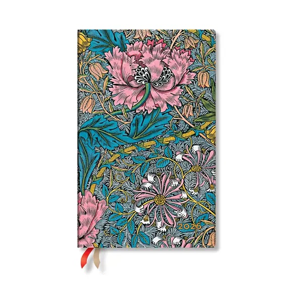 Paperblanks Planner William Morris Pink Honeysuckle, Maxi, horizontal, softcover, 88 sheets, for 2026