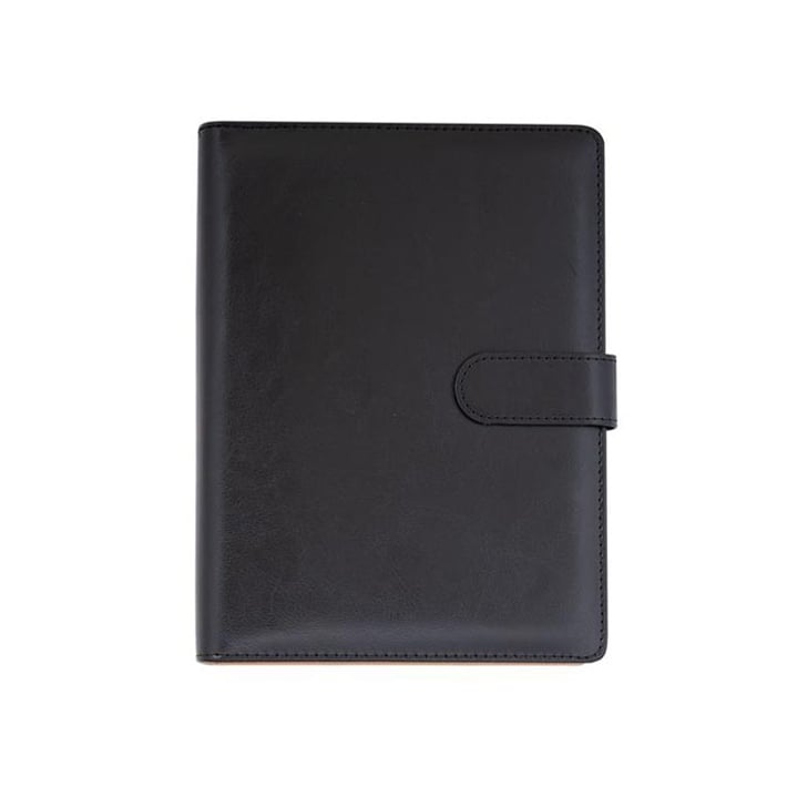 Office 1 Органайзер, A5, с рингове, кожен, в кутия, черен