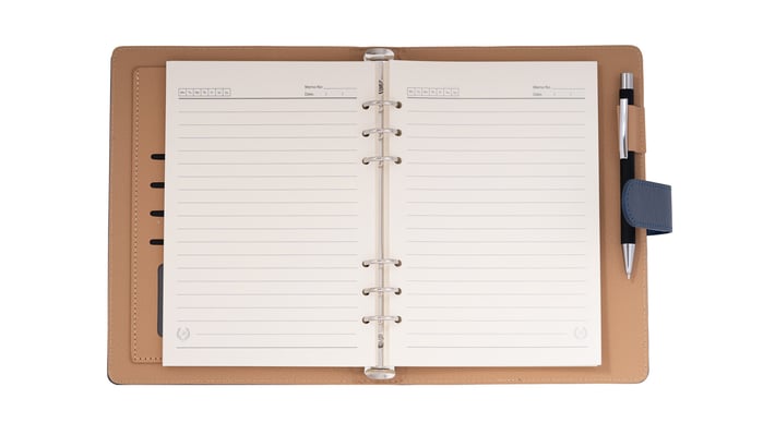 Office 1 Органайзер, A5, с рингове, кожен, в кутия, черен