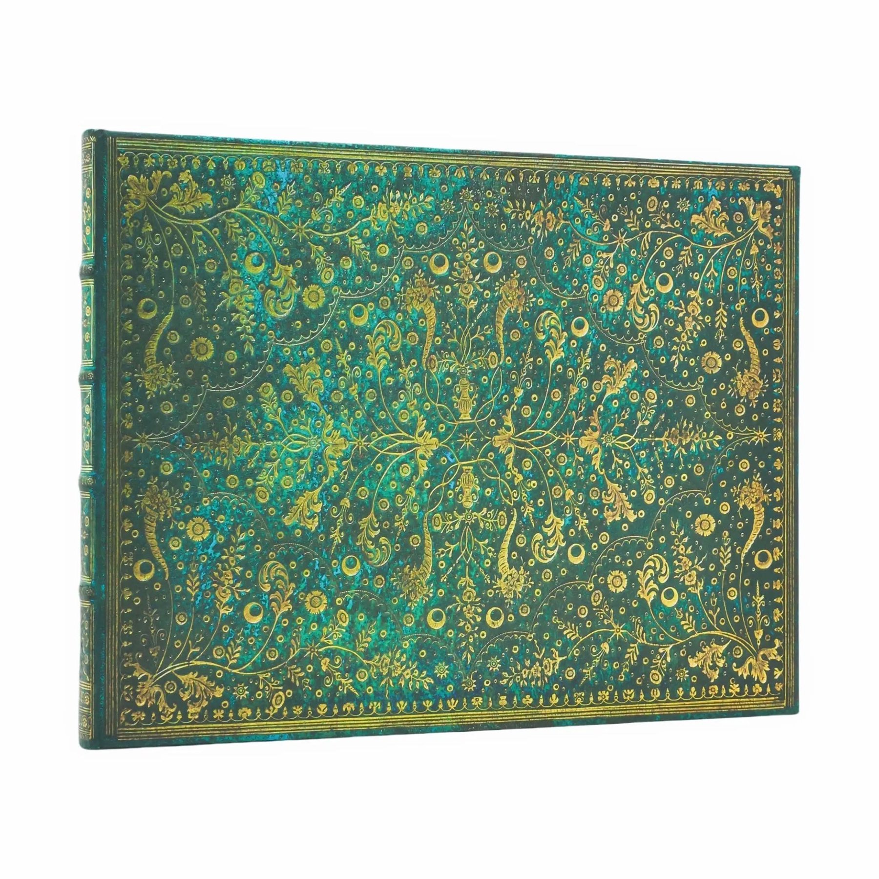 Paperblanks Guest Book Emerald Flower, wide ruled, 225 x 180 mm, 72 sheets