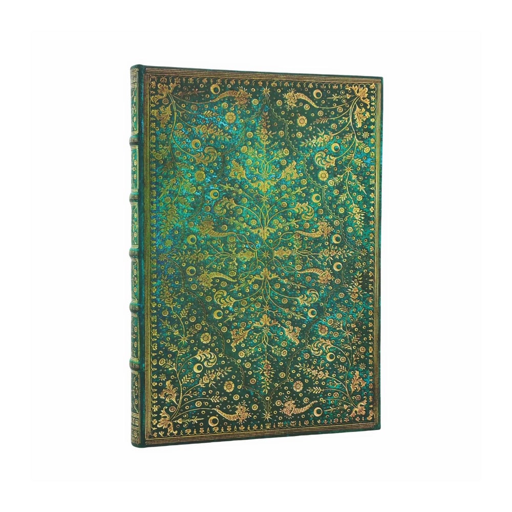 Paperblanks Тефтер Emerald Flower, Mini, широки редове, твърда корица, 88 листа