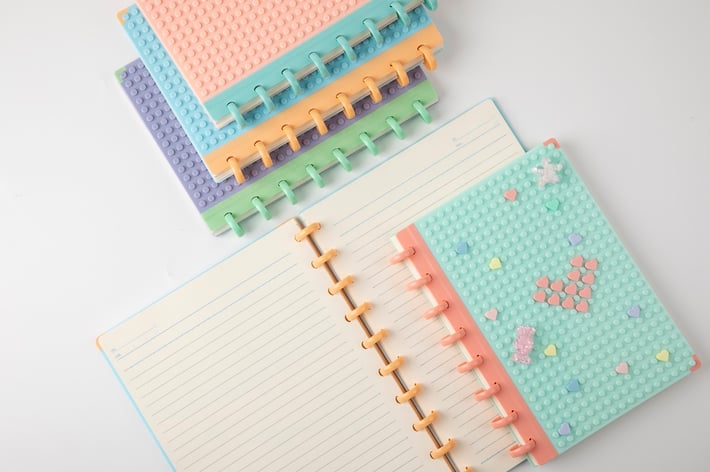 Sworld Block notebook, B5, spiral-bound, wide ruled, 80 sheets, blue