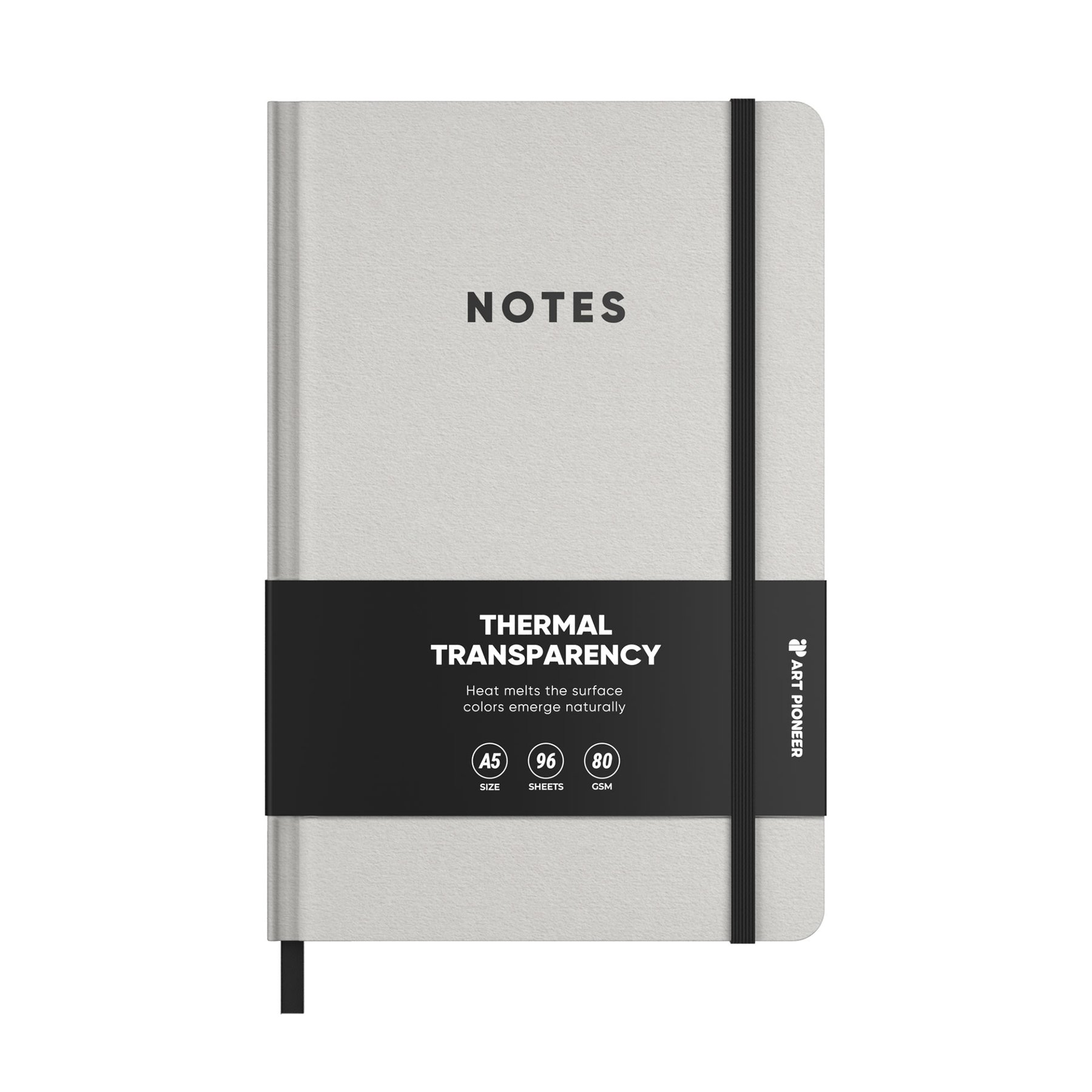 Art Pioneer Notepad, A5, hardcover, with elastic band, 96 sheets, black