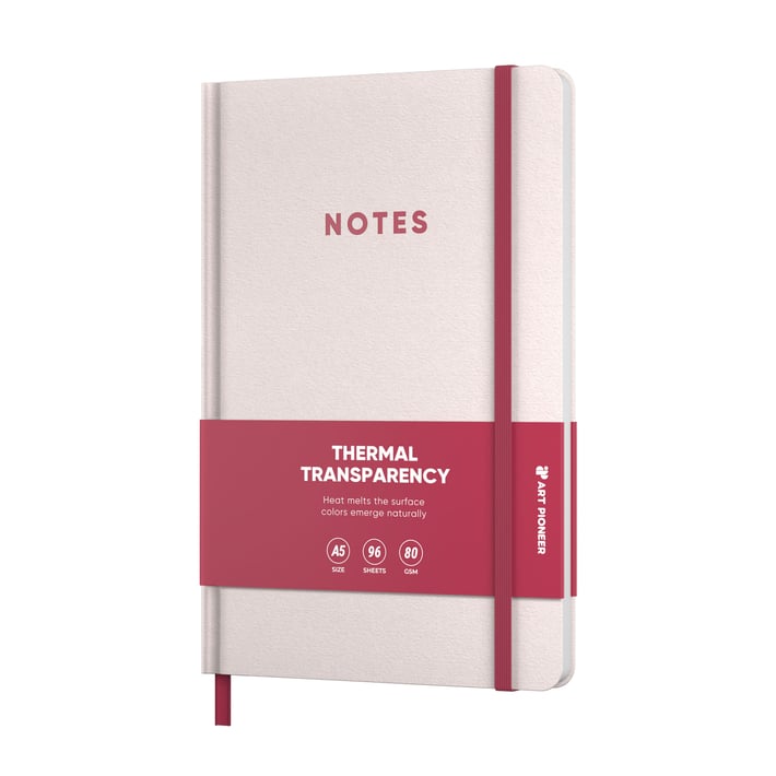 Art Pioneer Бележник, A5, твърда корица, с ластик, 96 листа, червен