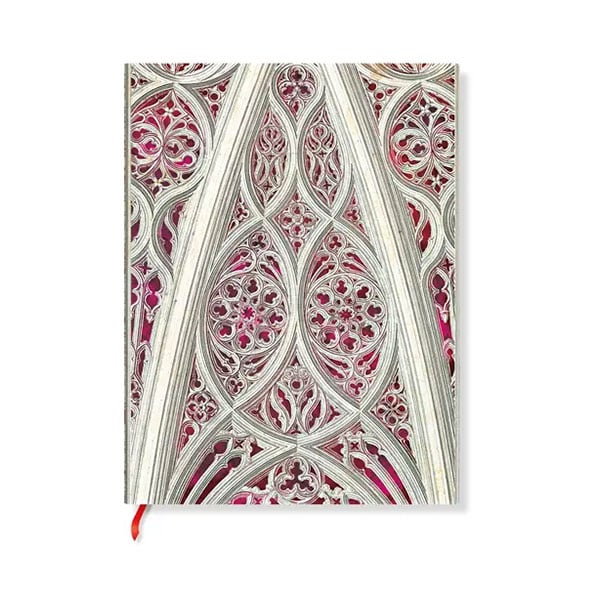 Paperblanks Duomo di Milano, Burgundy Notebook, Midi, wide ruled, softcover, 88 sheets