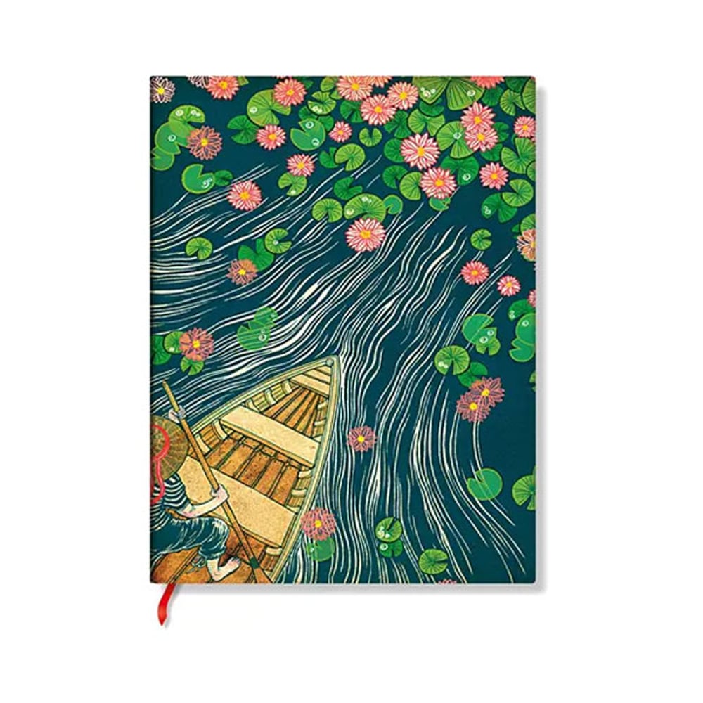 Paperblanks Тефтер Lotus River, Midi, широки редове, мека корица, 88 листа