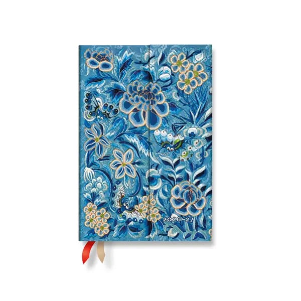 Paperblanks Planner Blue Willow, Mini, horizontal, hardcover, 112 pages, for 2026-2027