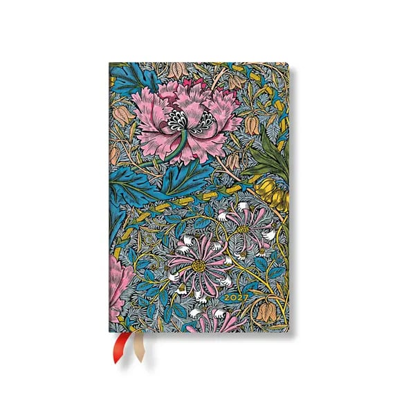 Paperblanks Planner William Morris, Mini, 1 day per page, hardcover, 216 pages, for 2027
