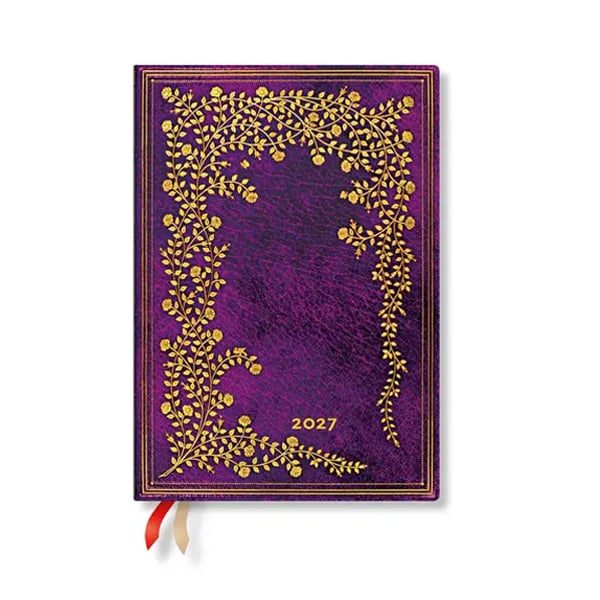 Paperblanks Planner New York Rose, Midi, horizontal, hardcover, 88 pages, for 2027